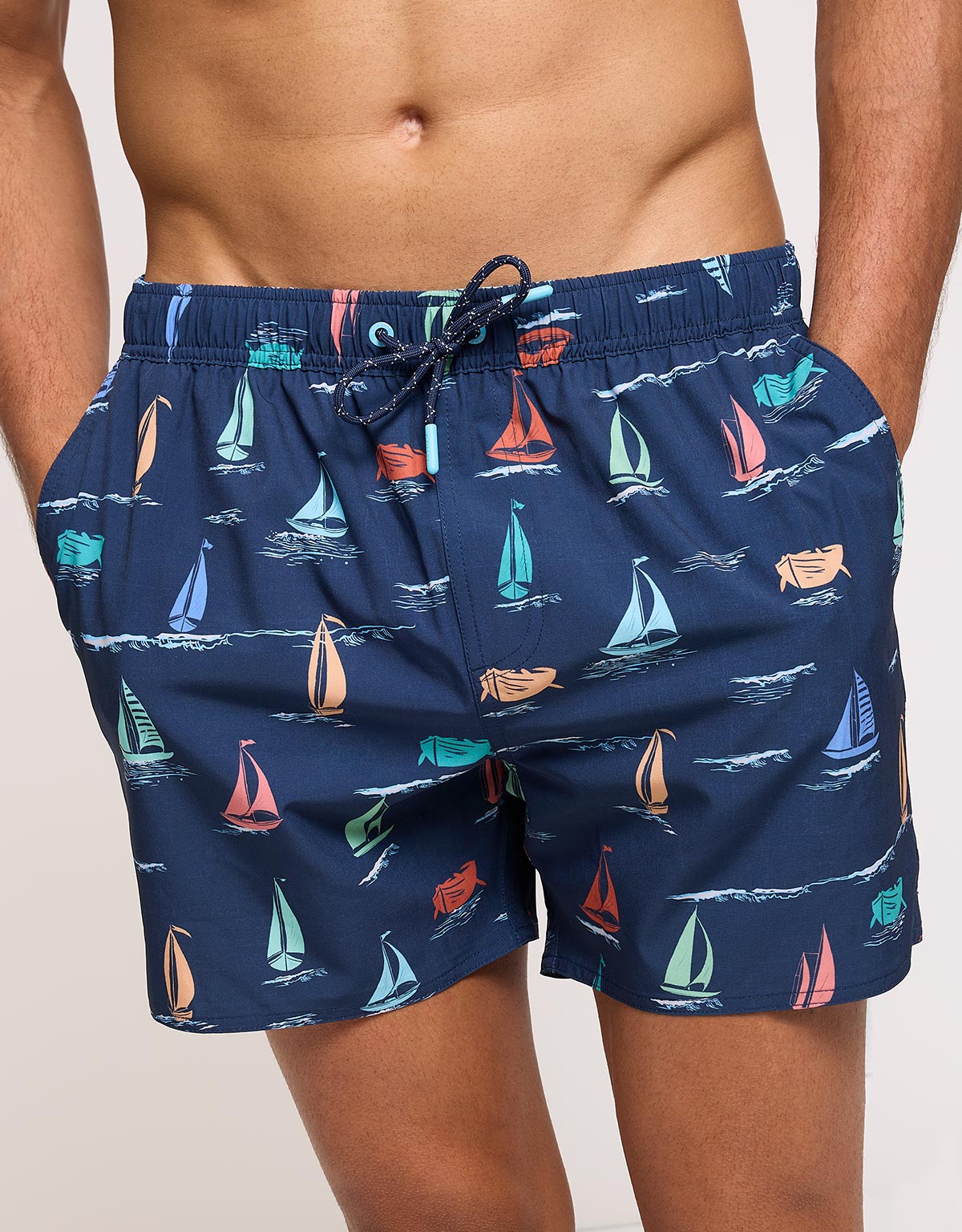 Navy Blue Printed Swimsuit - Laumi