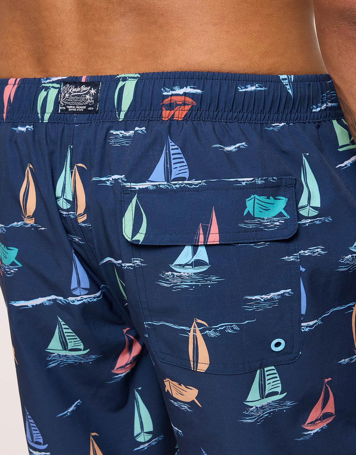 Navy Blue Printed Swimsuit - Laumi