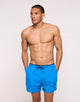 Blue Plain Swim Trunk with Drawstring - Foxly