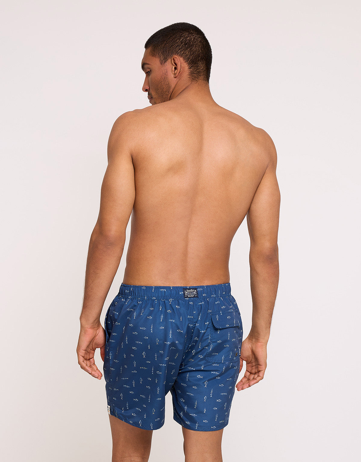 Printed Navy Blue Regular Swimsuit - Pisces