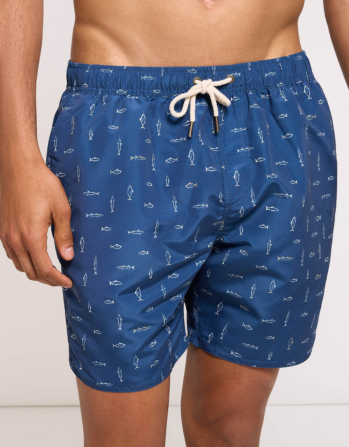 Printed Navy Blue Regular Swimsuit - Pisces