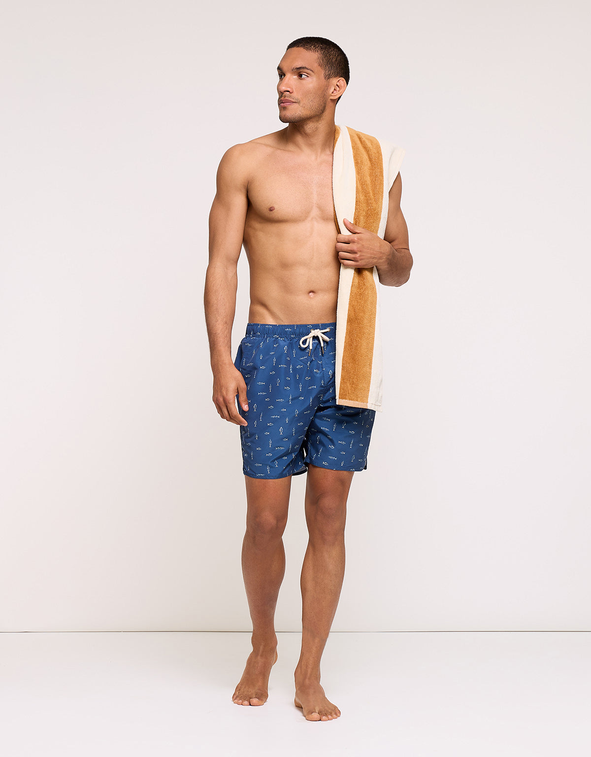 Printed Navy Blue Regular Swimsuit - Pisces