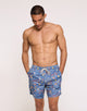 Blue Tropical Print Regular Swimsuit - Hulas