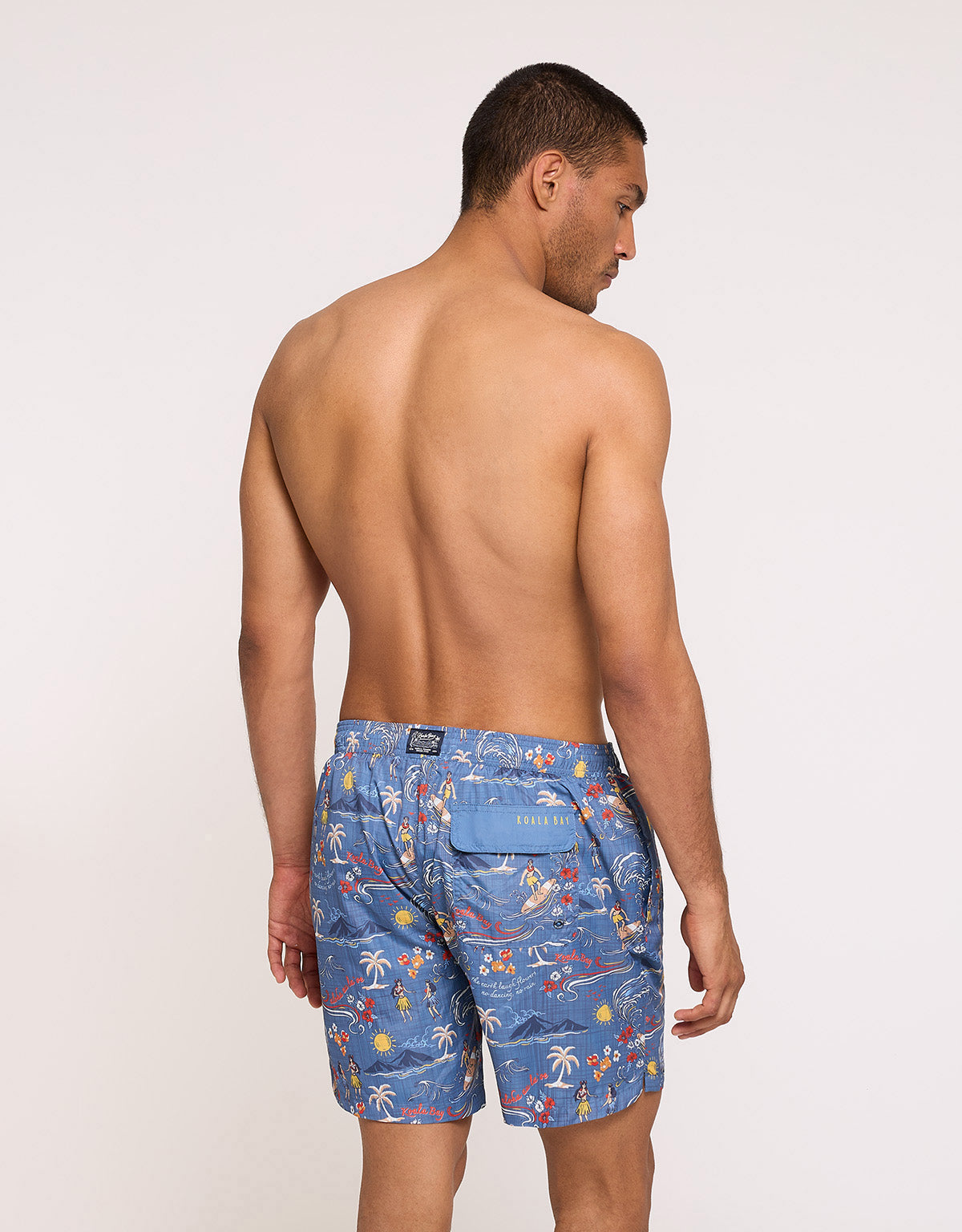 Blue Tropical Print Regular Swimsuit - Hulas