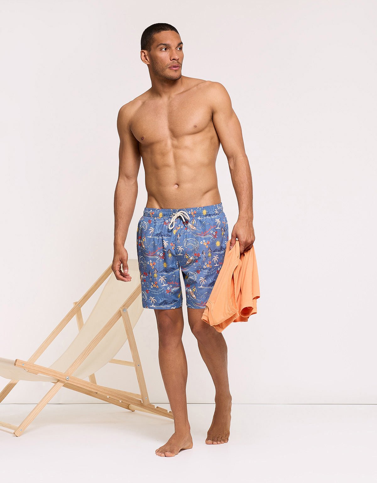 Blue Tropical Print Regular Swimsuit - Hulas