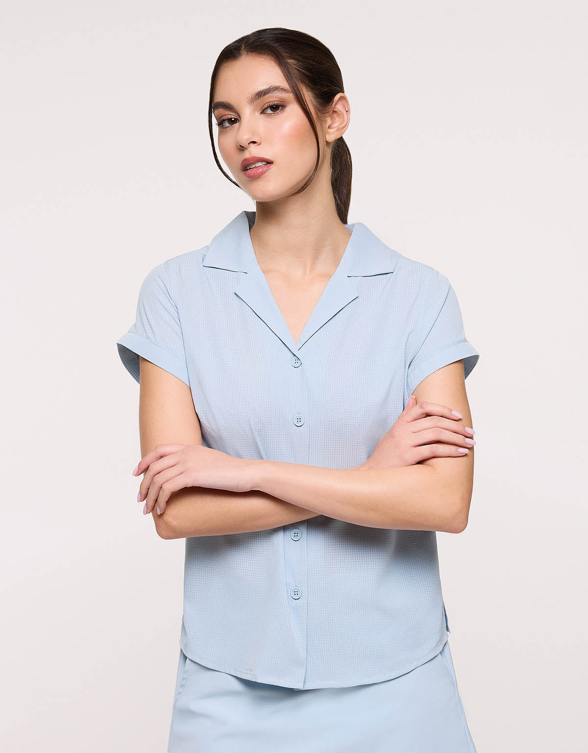 Camisa Manga Corta Azul Celeste - Nerini 2