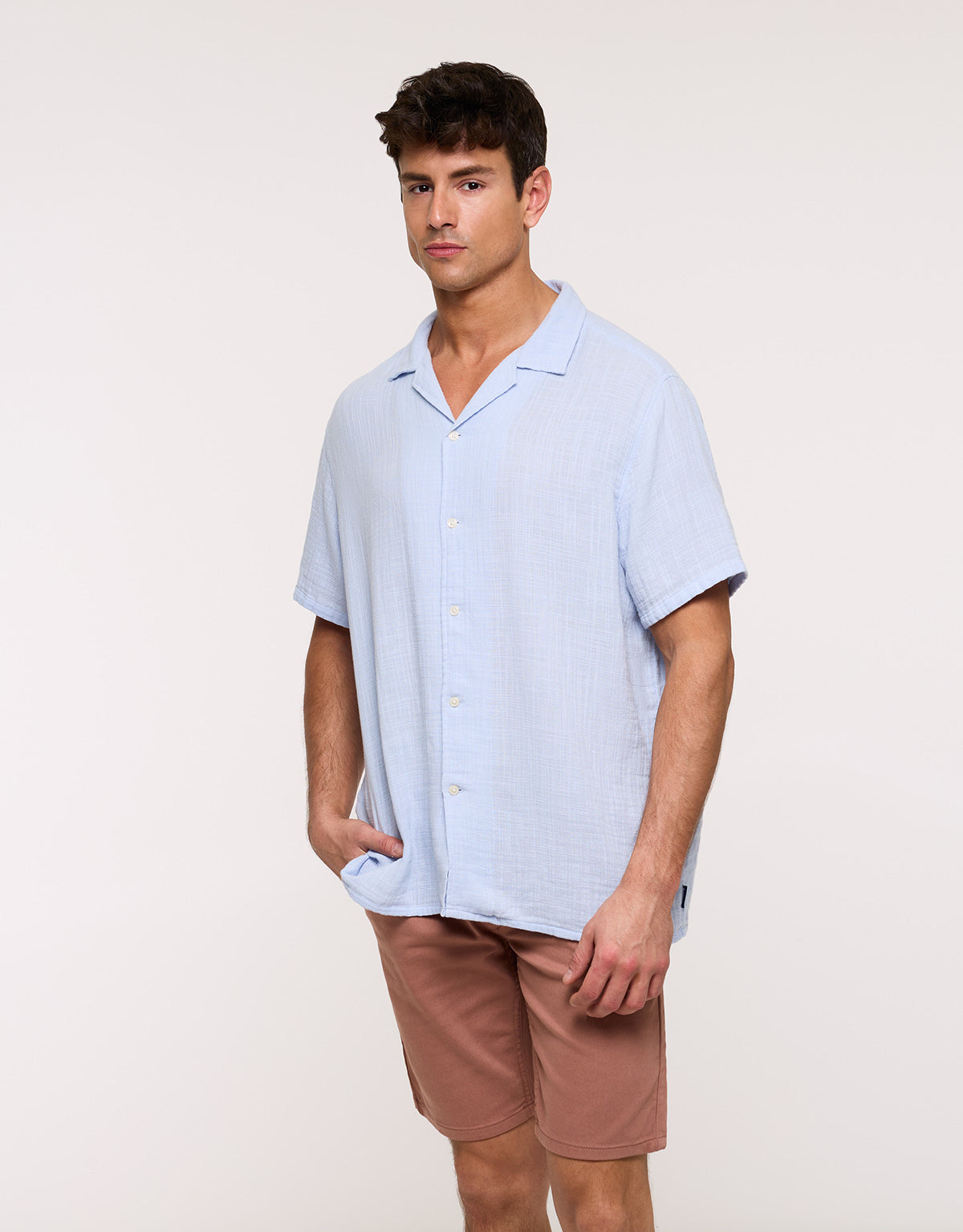 Camisa Manga Corta Azul Celeste - Bambino