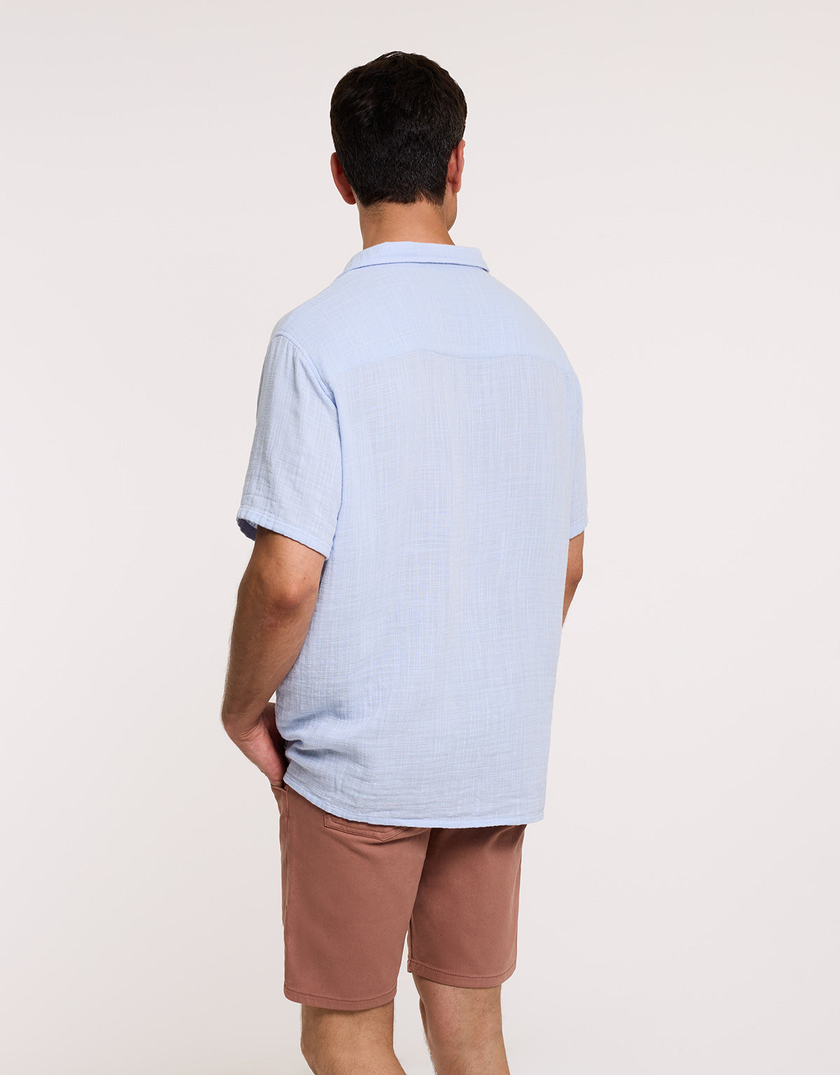 Camisa Manga Corta Azul Celeste - Bambino 3