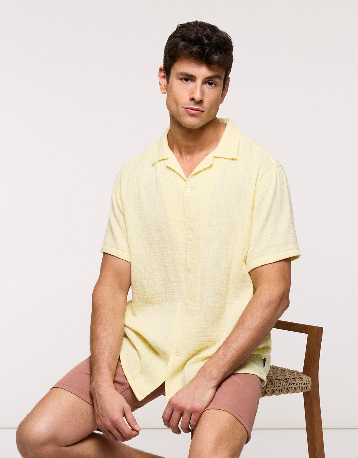 Pastel Yellow Short Sleeve Shirt – Bambino