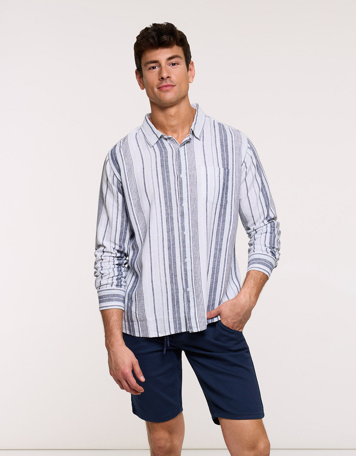 Camisa Manga Larga Azul - Marimbo