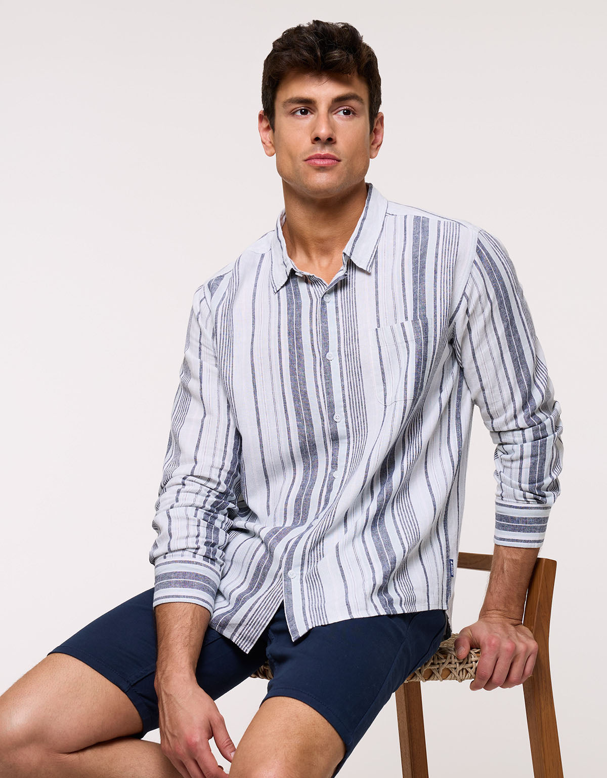 Camisa Manga Larga Azul - Marimbo