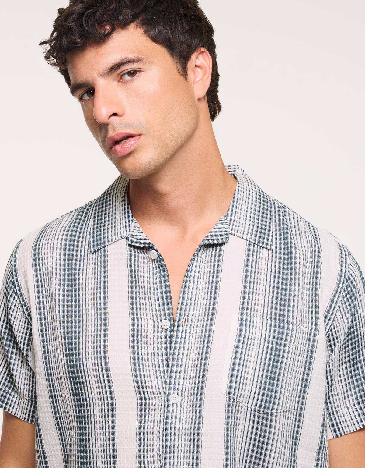 Camisa Manga Corta Rayas Verde - Cookin 4
