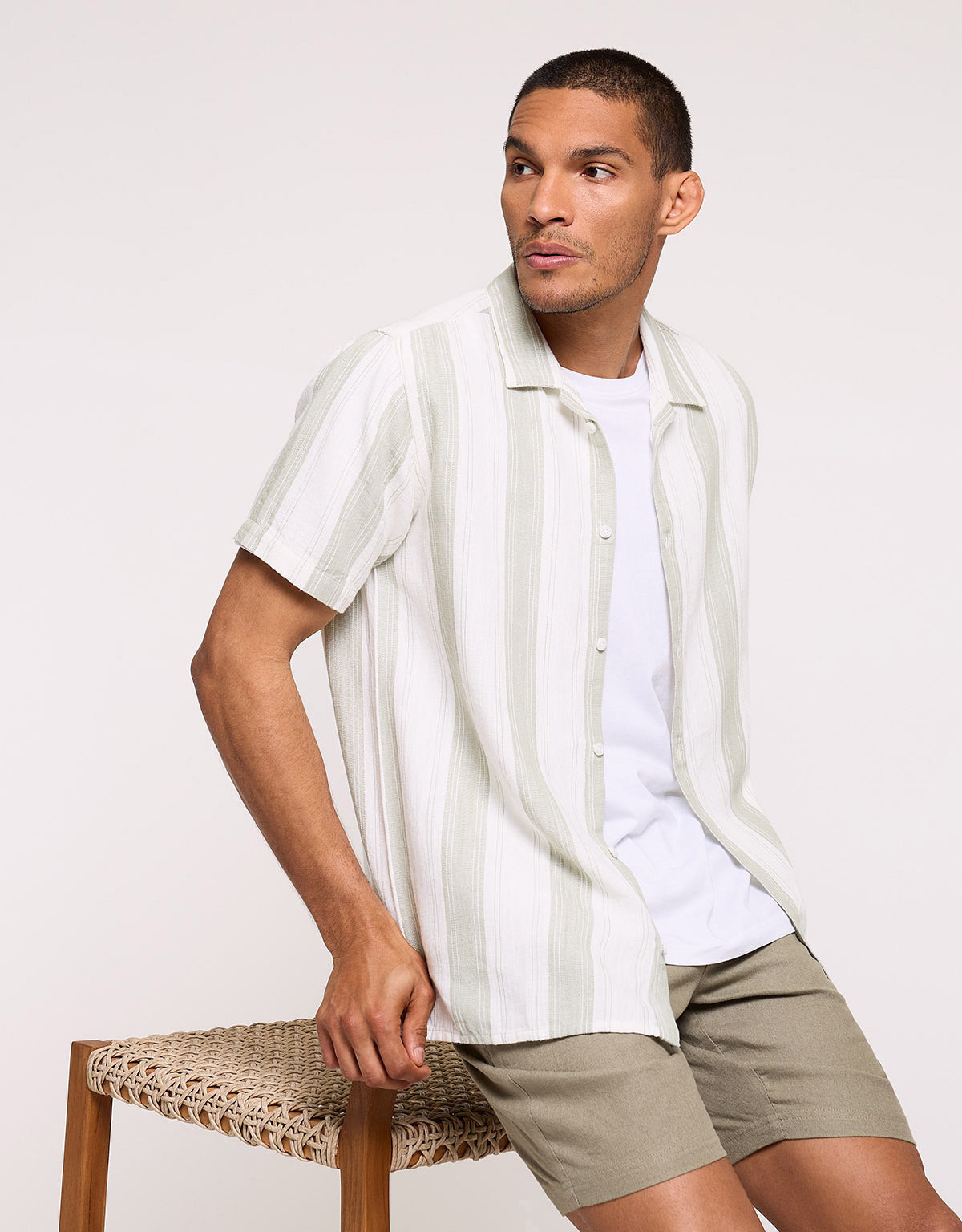 Khaki Short Sleeve Shirt - Isino