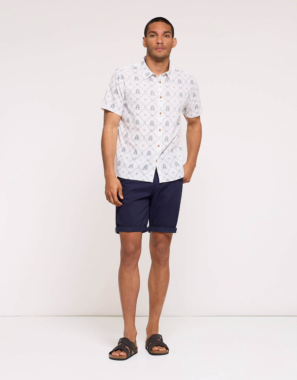 Short Sleeve Beige Shirt - Naipes