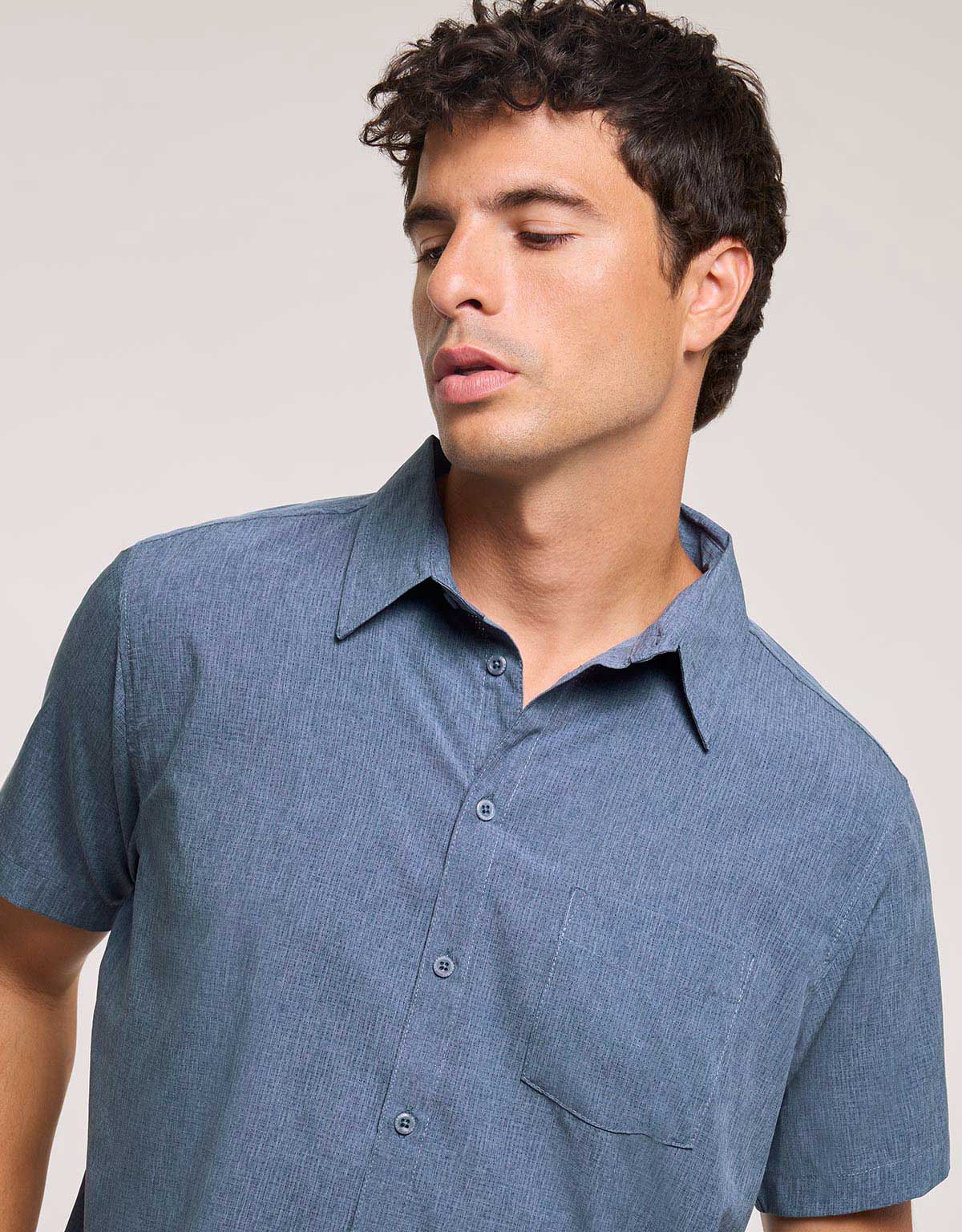 Camisa Manga Corta Azul - Camilando 4