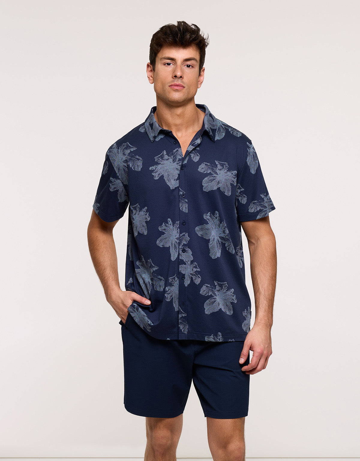 Camisa Manga Corta Azul Marino - Noxon