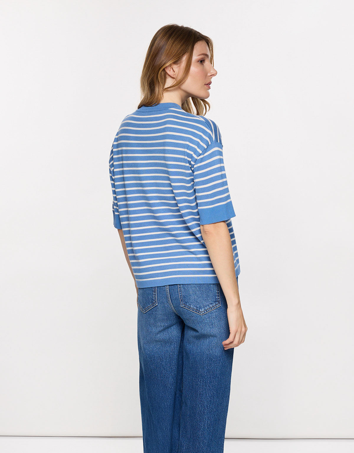 Camiseta de Punto a Rayas Azul - Gratera 4