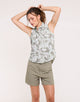 Green Tropical Sleeveless Shirt - Salin