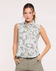 Green Tropical Sleeveless Shirt - Salin