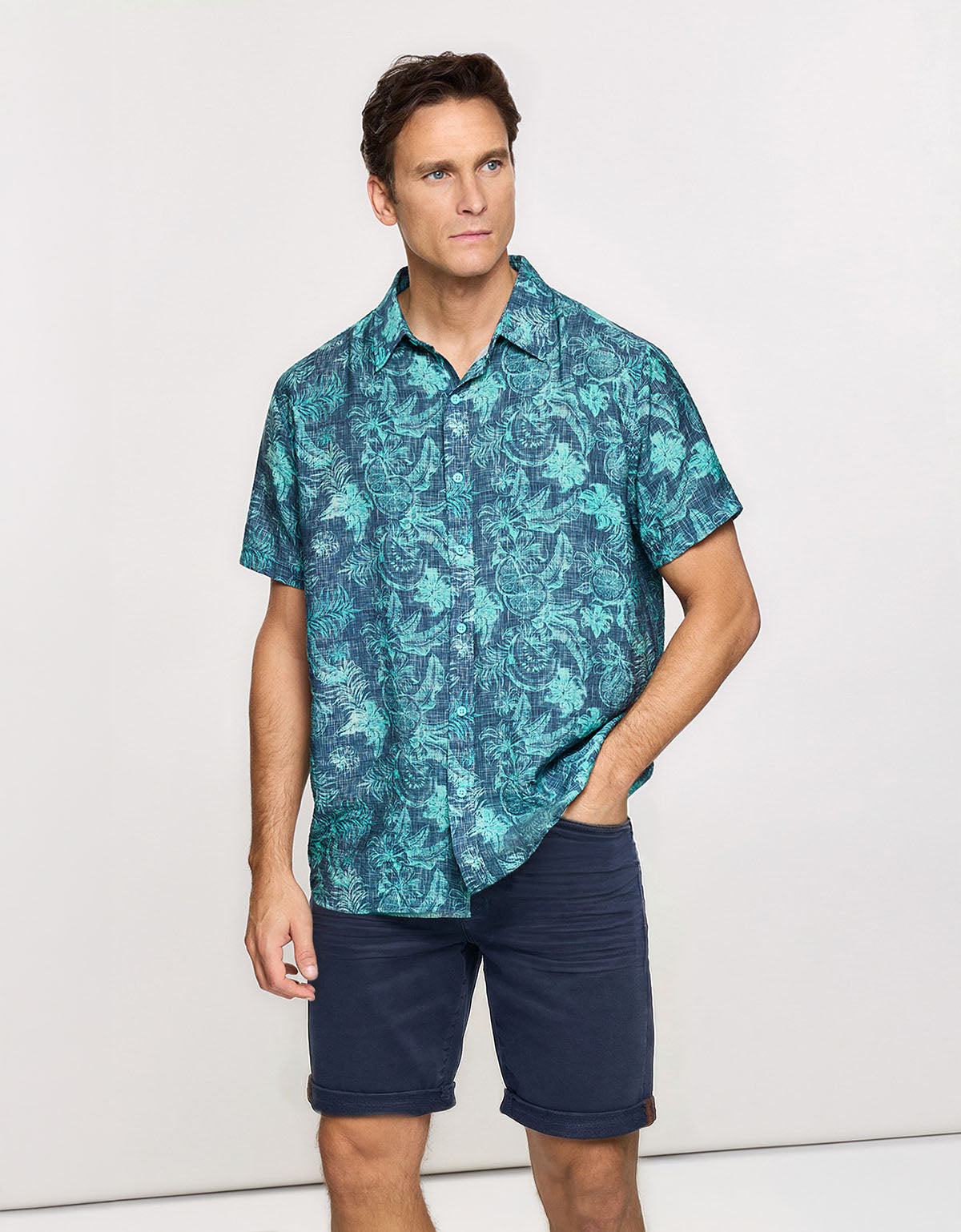 Camisa Manga Corta Azul - Westy