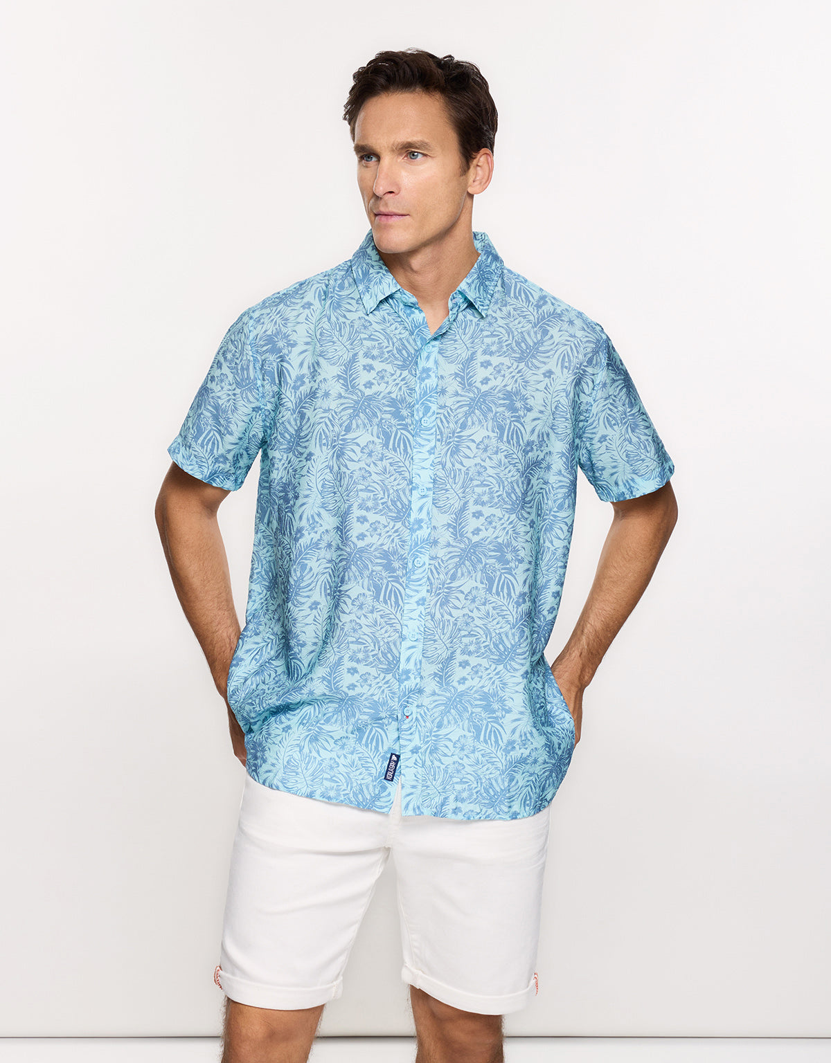 Camisa Manga Corta Azul - Westor