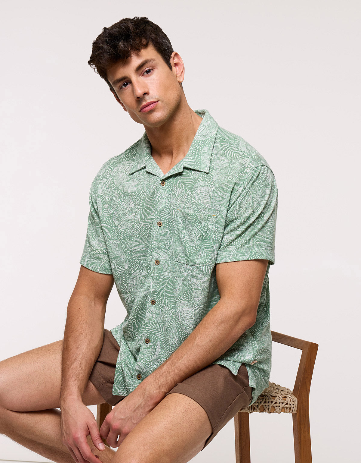 Camisa Manga Corta Verde - Mikka 4