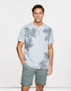 Green Tropical Print Short-Sleeve T-Shirt - Cliffs