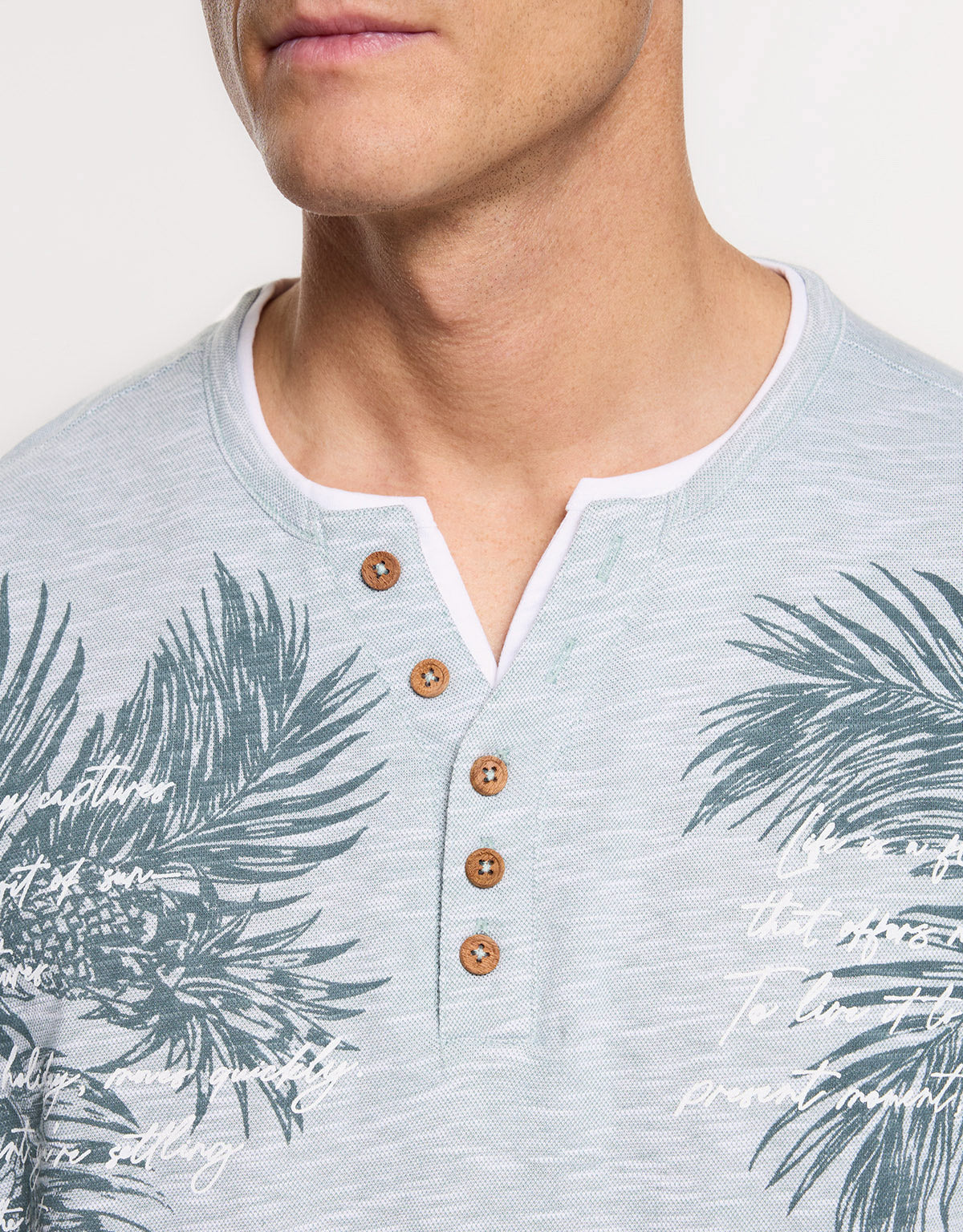 Green Tropical Print Short-Sleeve T-Shirt - Cliffs