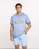 Blue Short-Sleeved T-shirt - Lapse