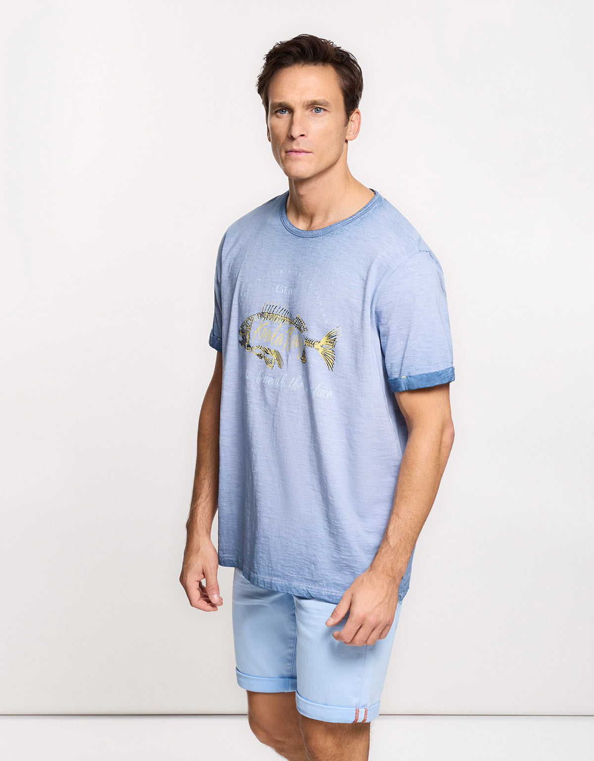 Blue Short-Sleeved T-shirt - Lapse