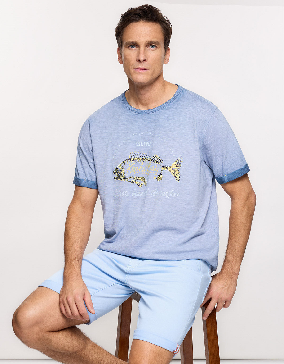 Blue Short-Sleeved T-shirt - Lapse