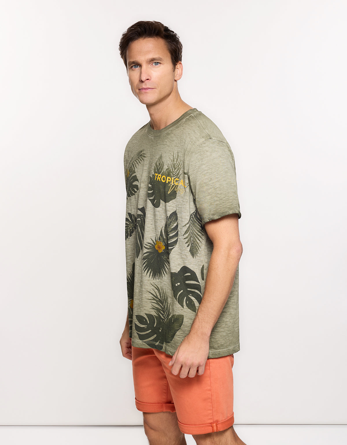 Nael Khaki Short Sleeve T-Shirt