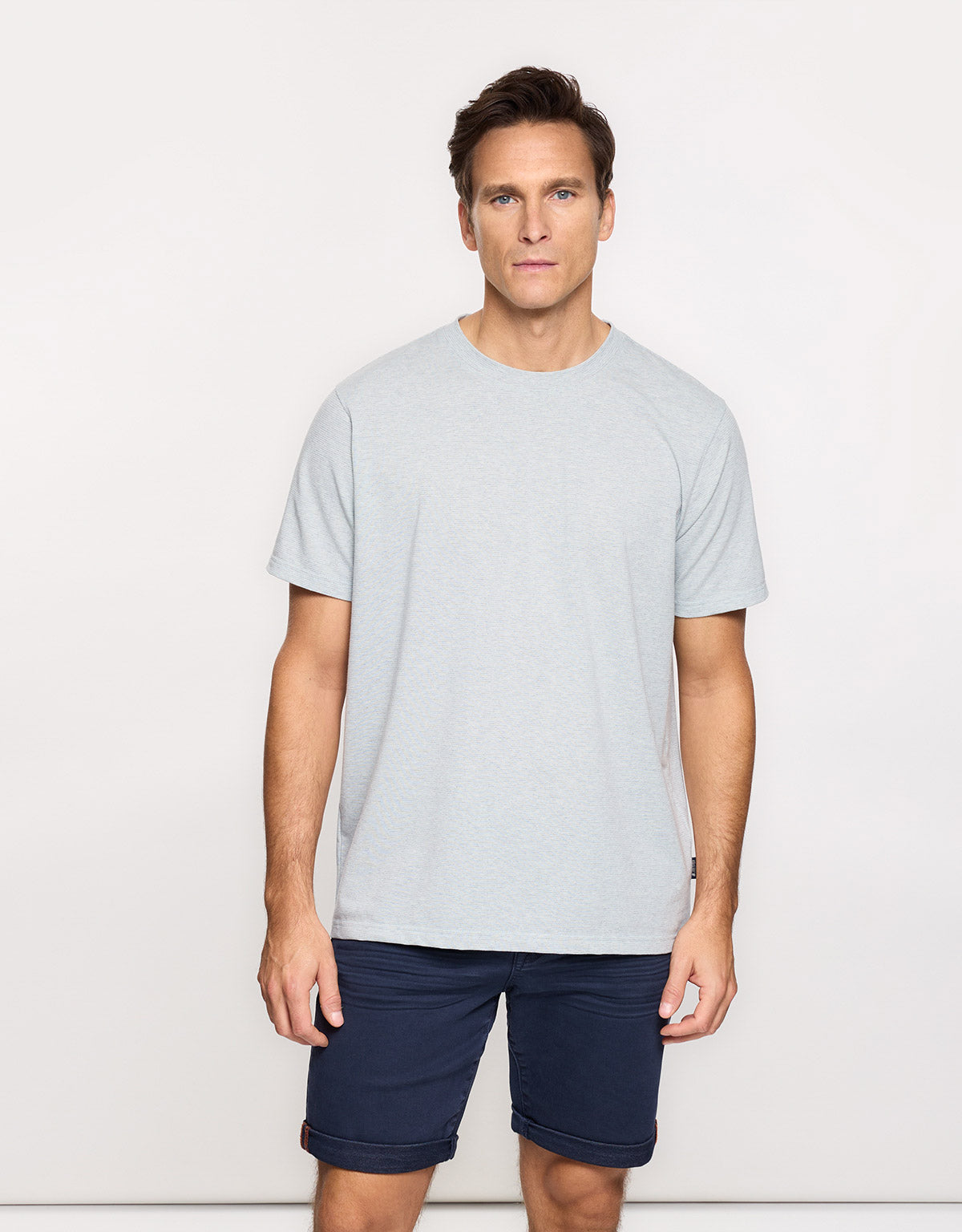 Camiseta Líneas Finas Azul Celeste - Malak 1
