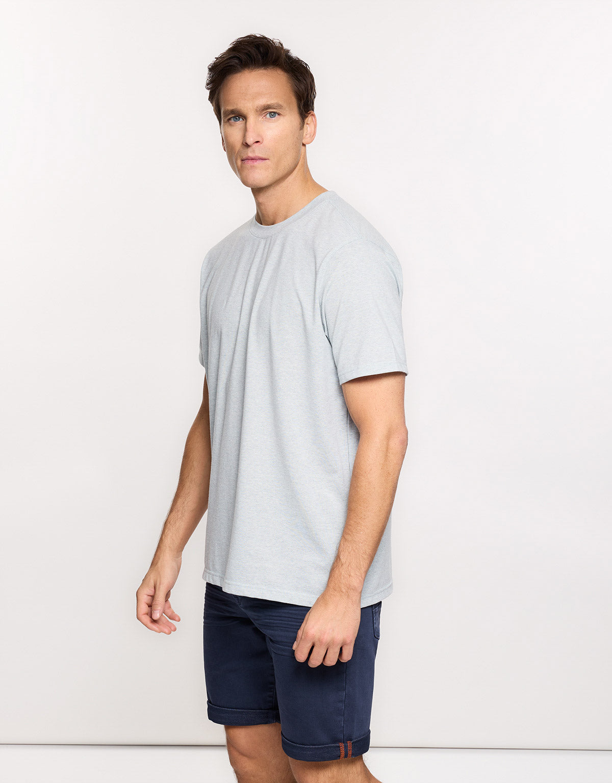 Camiseta Líneas Finas Azul Celeste - Malak 3