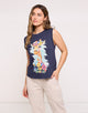 Navy Blue Strap T-shirt - Jirilda