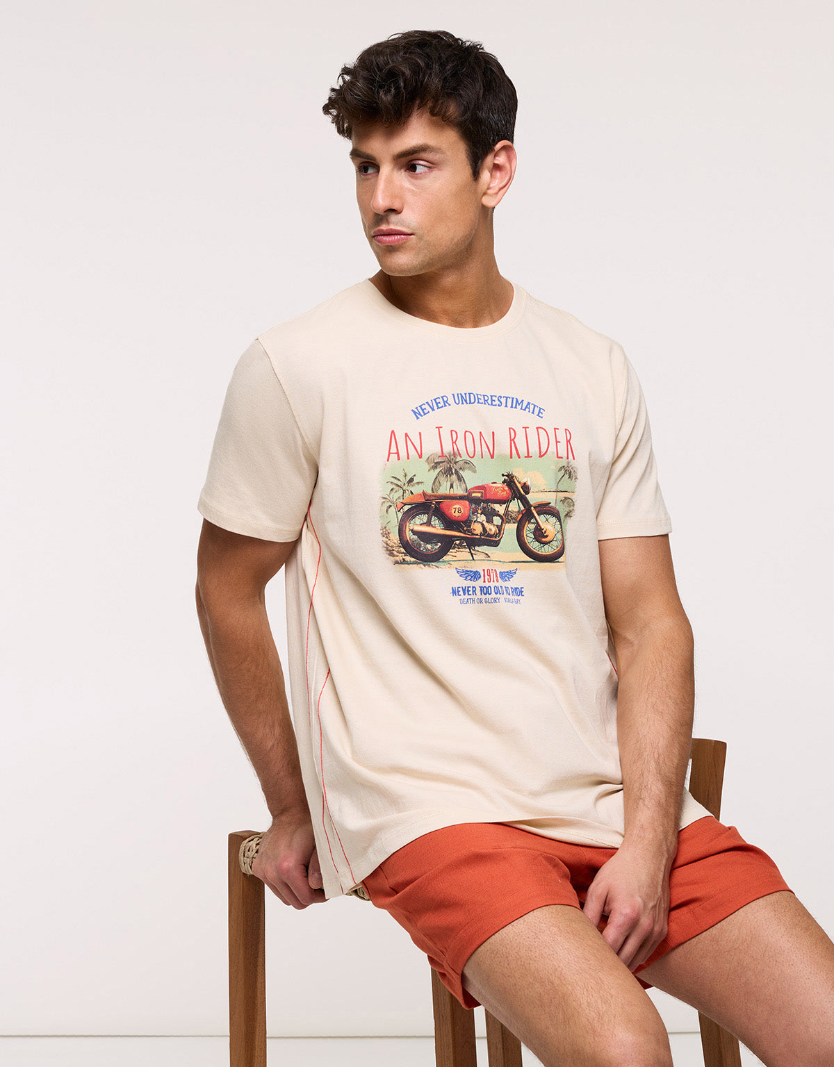 Camiseta Manga Corta Beige - Hunnam 1