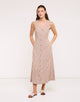 Brown Midi Dress - Coffee Stripe
