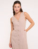 Brown Midi Dress - Coffee Stripe