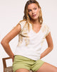 Camiseta Manga Corta Beige - Borda 2