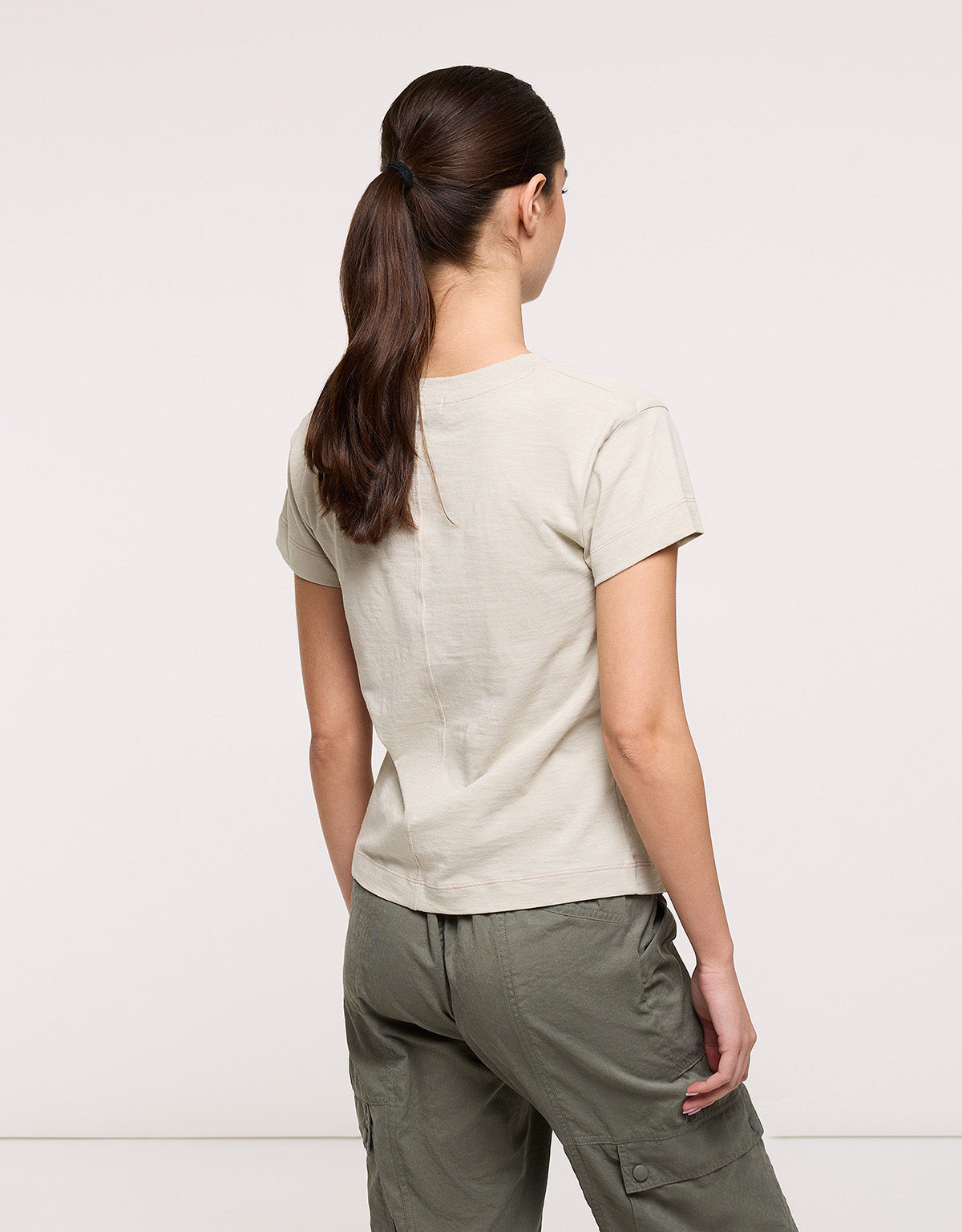 Khaki Short Sleeve T-Shirt - Flamira