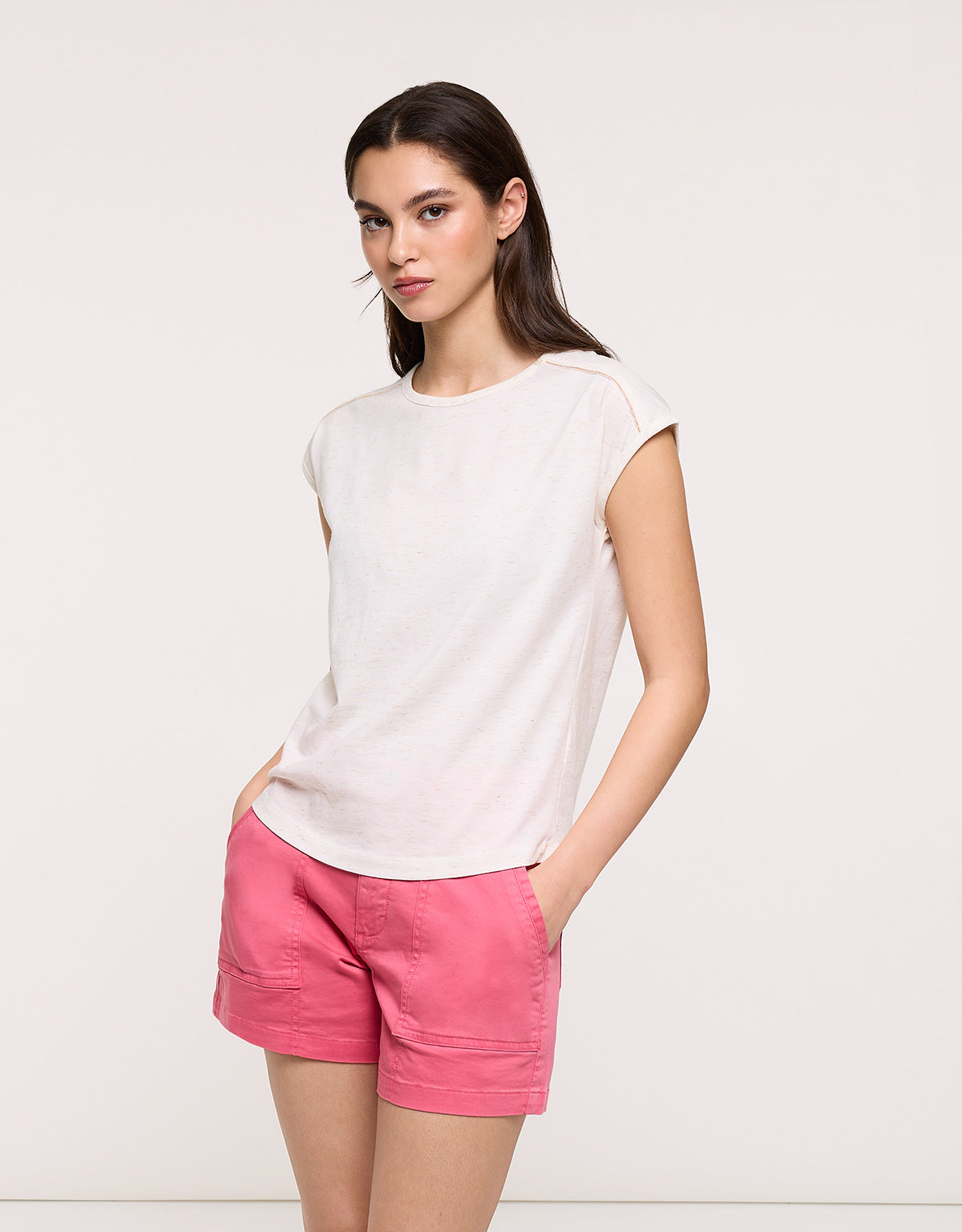 Camiseta Manga Corta Beige - Shimero 26