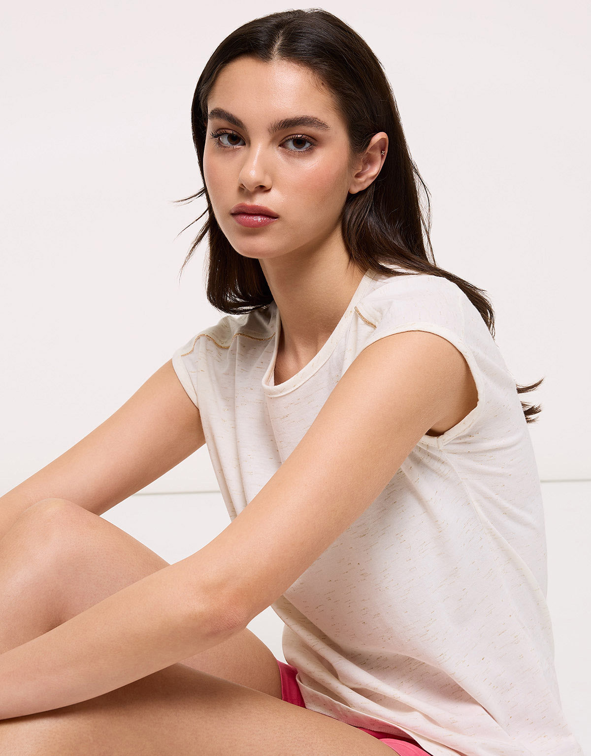 Camiseta Manga Corta Beige - Shimero 26