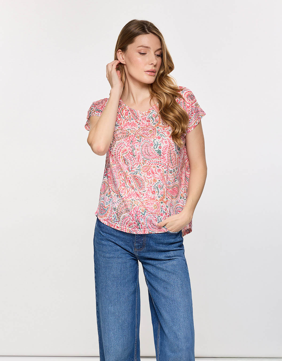 Short Sleeve Pink T-Shirt - Rustic