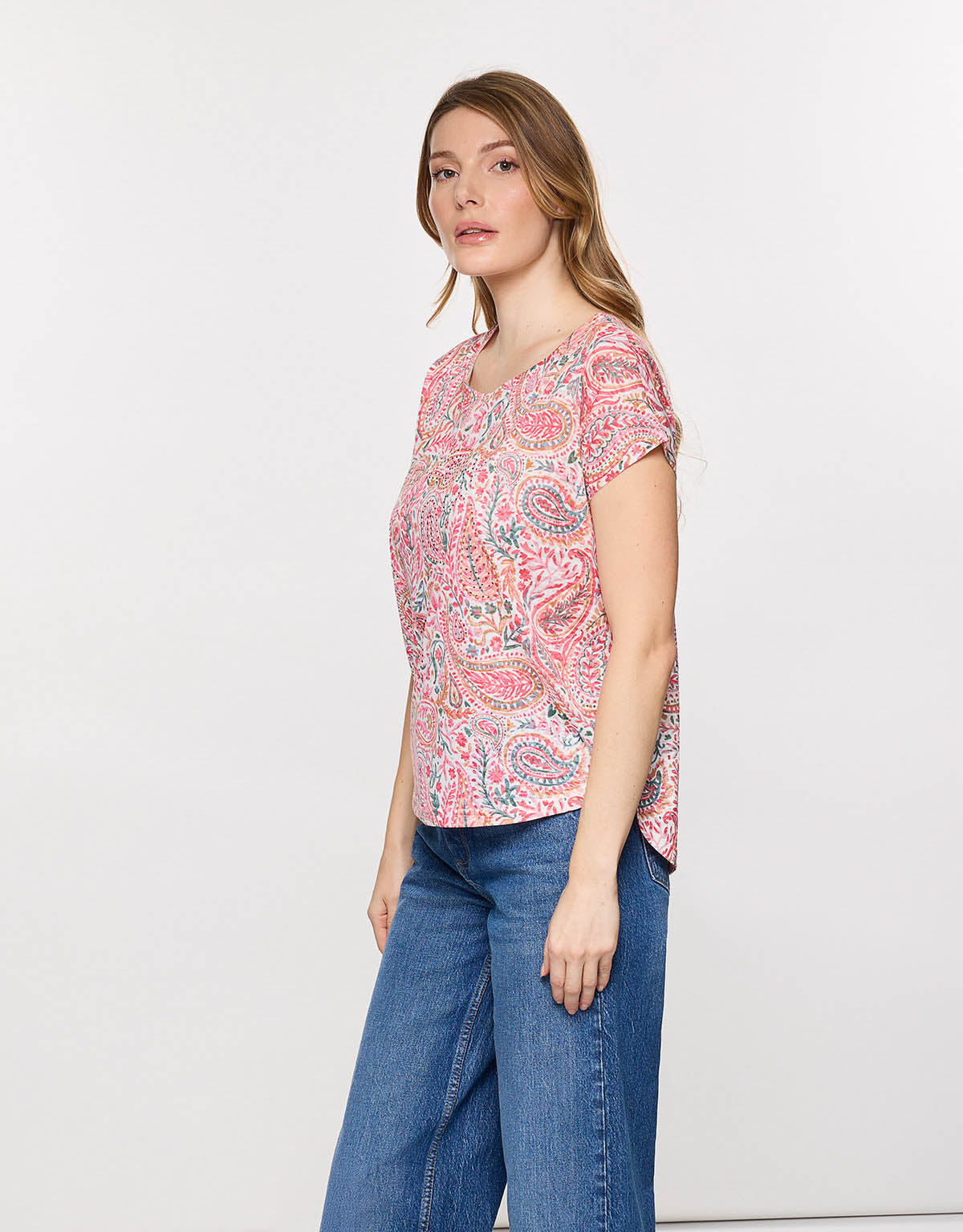 Short Sleeve Pink T-Shirt - Rustic
