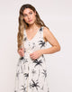 Printed Long White Dress - Blaves