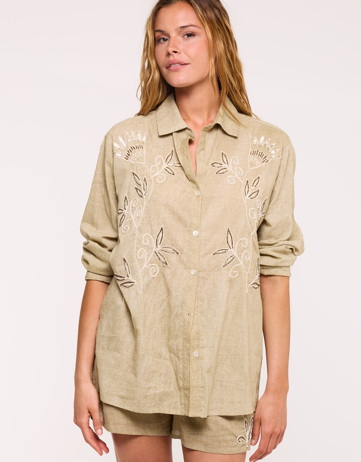 Camisa Manga Larga Caqui - Borela 2