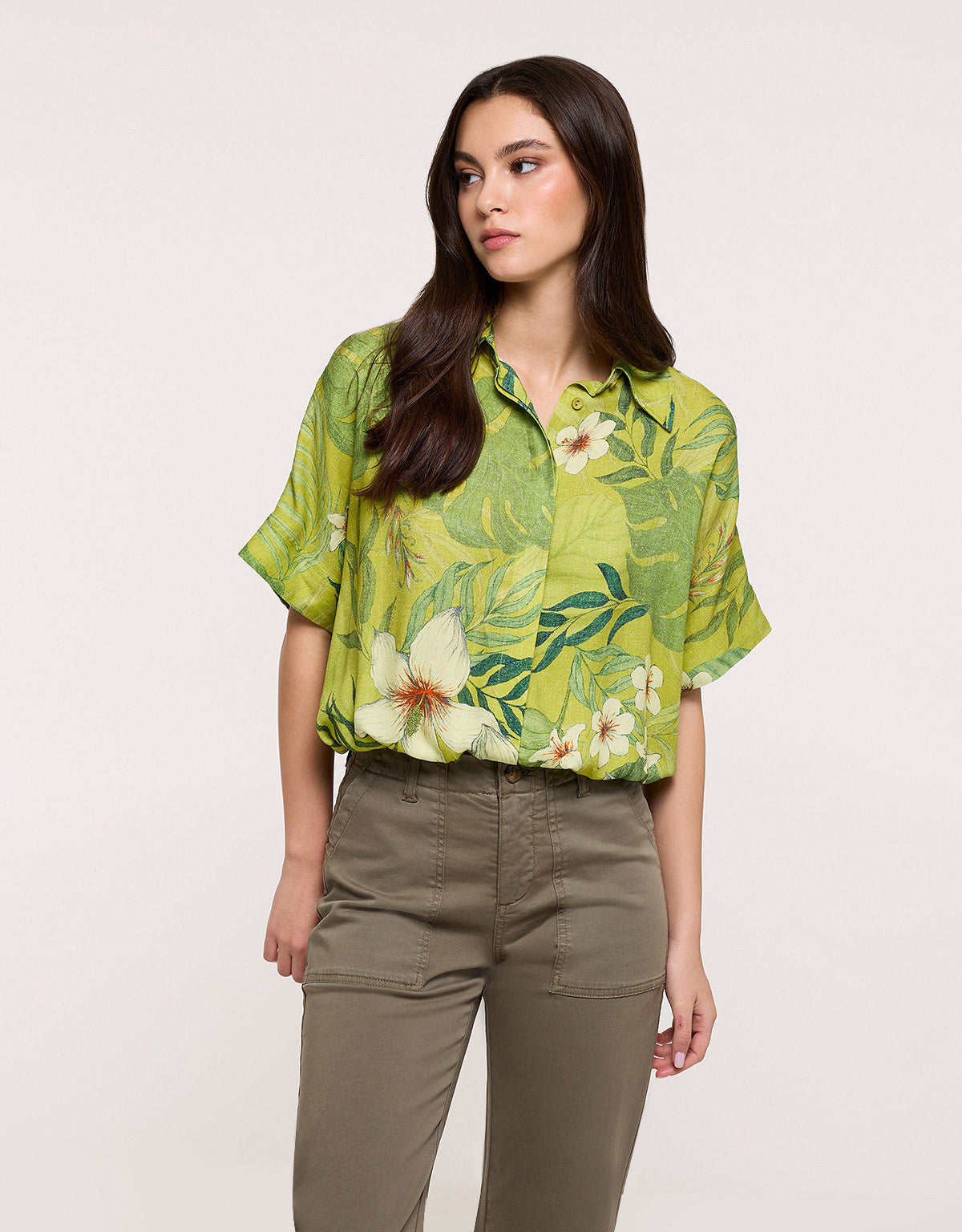 Camisa Manga Corta Verde Pistacho - Leafiros 2