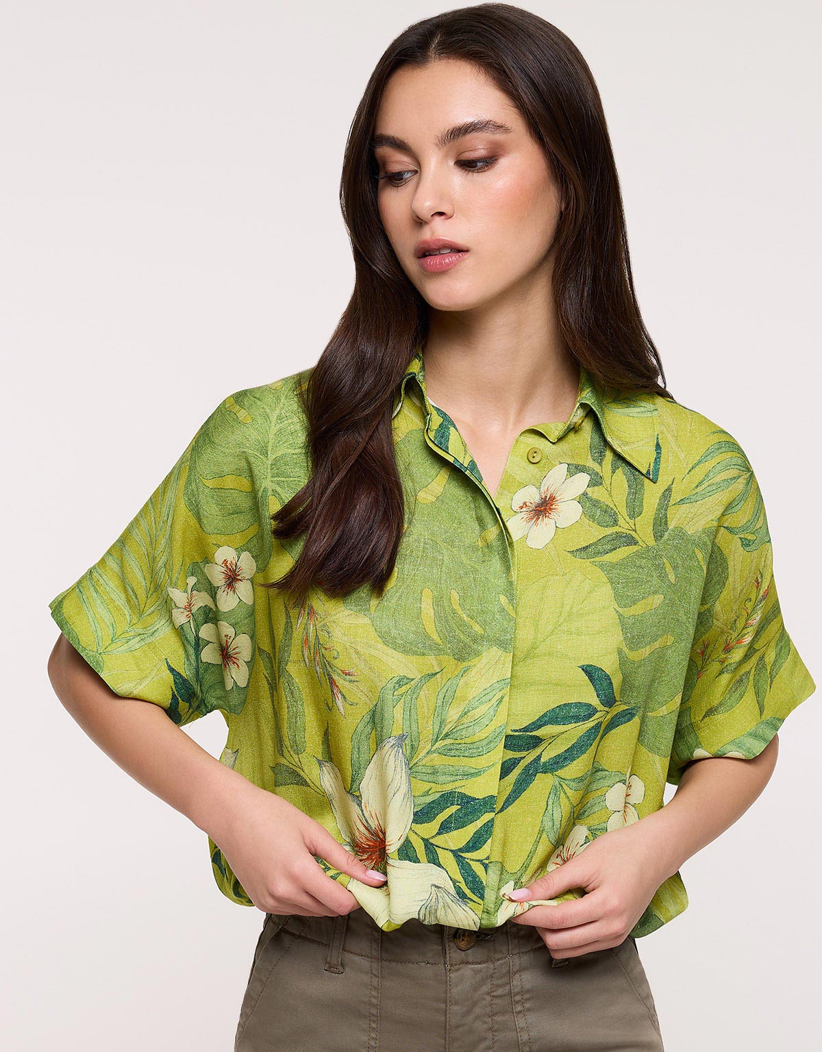 Camisa Manga Corta Verde Pistacho - Leafiros 1