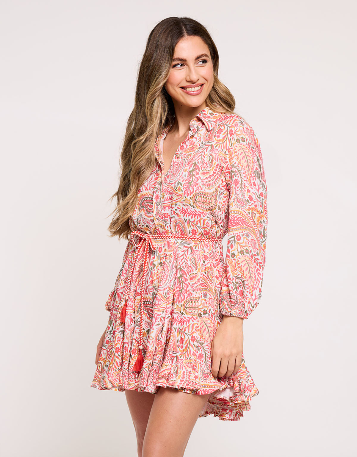 Pink Printed Short Dress - Winona