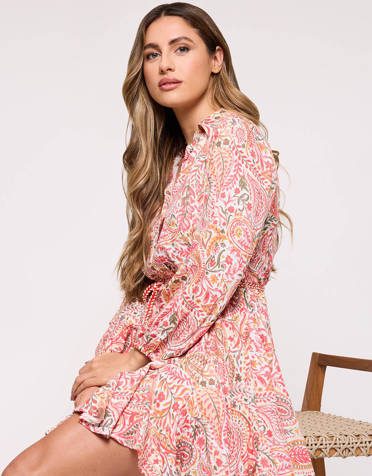 Pink Printed Short Dress - Winona